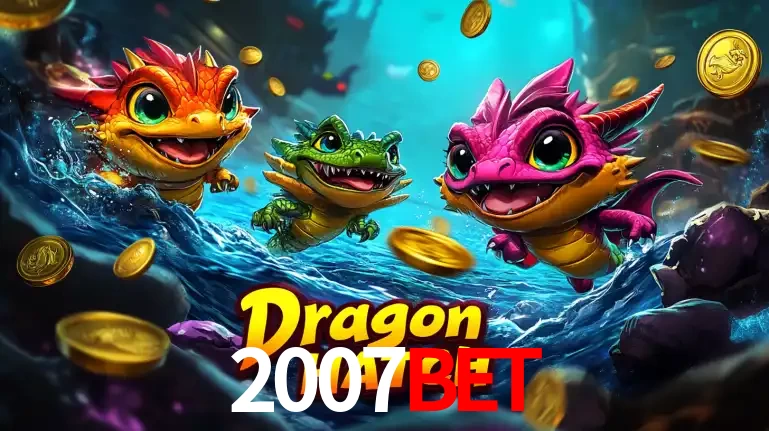 Arte promocional do jogo Dragon Hatch com três adoráveis dragões bebês nadando entre moedas de ouro, um dos slots mais divertidos para jogar no cassino 2007bet.